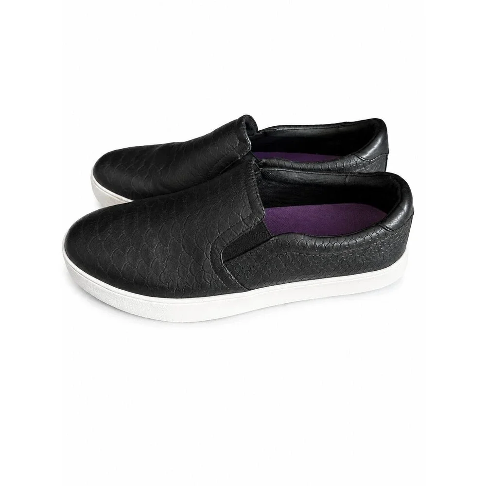 Dr. Scholl's Madison Womens Slip On Sneaker Black Snake Embossed Size 8.5